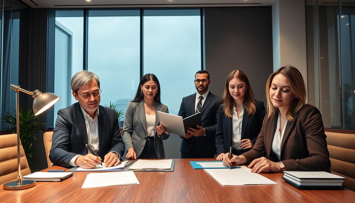 Business agreement signing